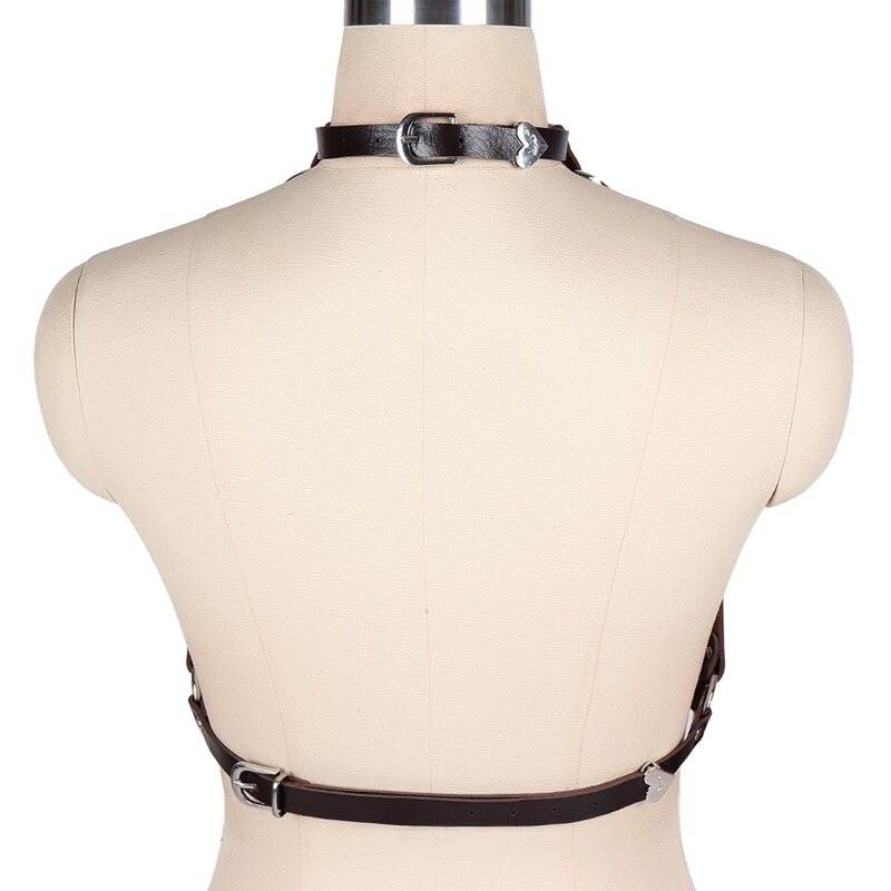 Cupless Women PU Leather Body Harness / Hollow Out Bondage Garter Belt of BDSM Accessories - EVE's SECRETS
