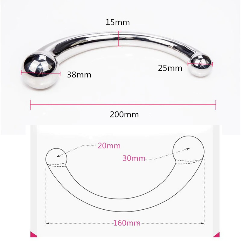 Double Ended Stainless Steel Dildo / Adult Unisex Anal Dildo Stimulator - EVE's SECRETS