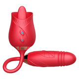 Double Headed Vagina Sucking Vibrator in form Rose / Women's Sex Toy for Clitoris Stimulation - EVE's SECRETS