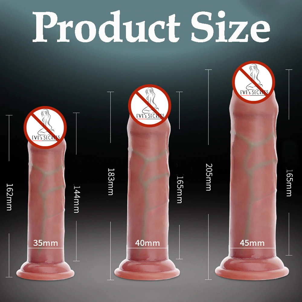 Double-layer Soft Realistic Dildo with Suction Cup / Feeling Real Skin Huge Dildo - EVE's SECRETS