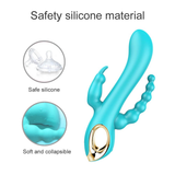 Double Penetration Masturbator With Clitoral Massage Funktion / Women's Rabbit Vibrator - EVE's SECRETS