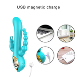 Double Penetration Masturbator With Clitoral Massage Funktion / Women's Rabbit Vibrator - EVE's SECRETS