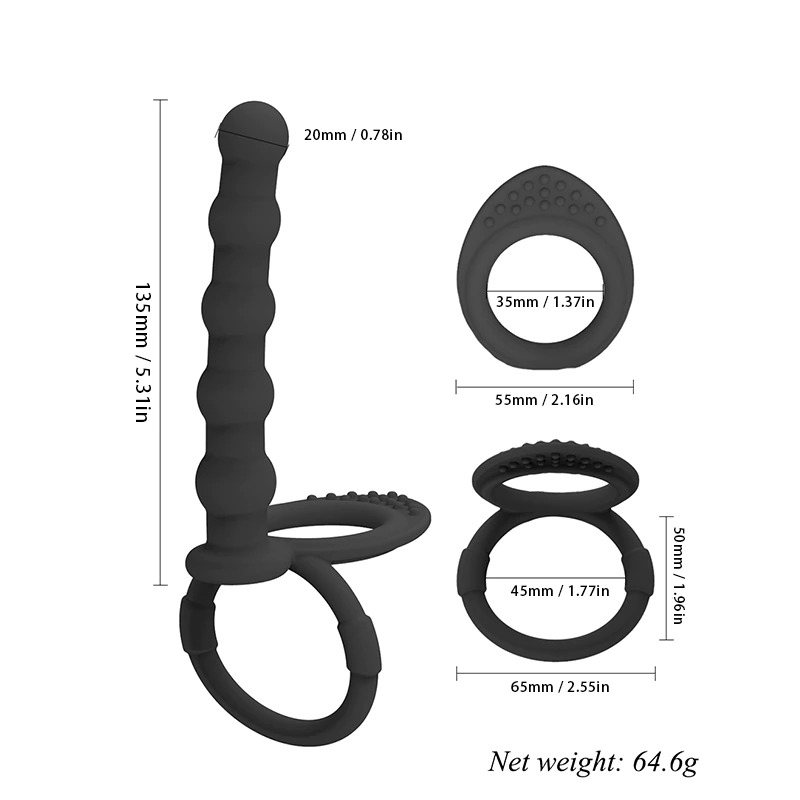 Double Penetration Silicone Anal Beads / Adult Vibrator Strapon Dildo - EVE's SECRETS