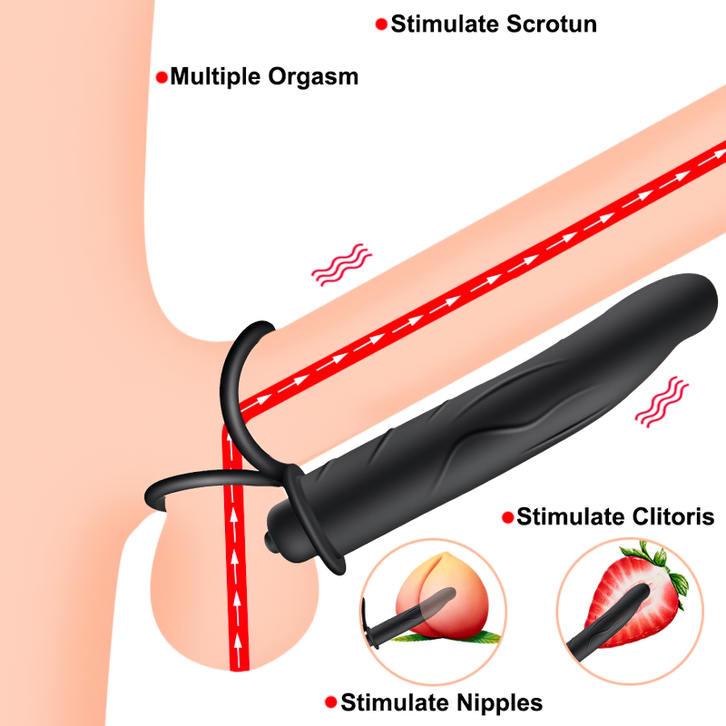Double Penetration Strapon Vibrator / Vibrating Dildo For Couples / Sex Toys For Men And Women - EVE's SECRETS