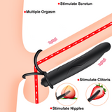 Double Penetration Strapon Vibrator / Vibrating Dildo For Couples / Sex Toys For Men And Women - EVE's SECRETS