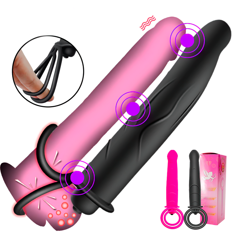 Double Penetration Strapon Vibrator / Vibrating Dildo For Couples / Sex Toys For Men And Women - EVE's SECRETS