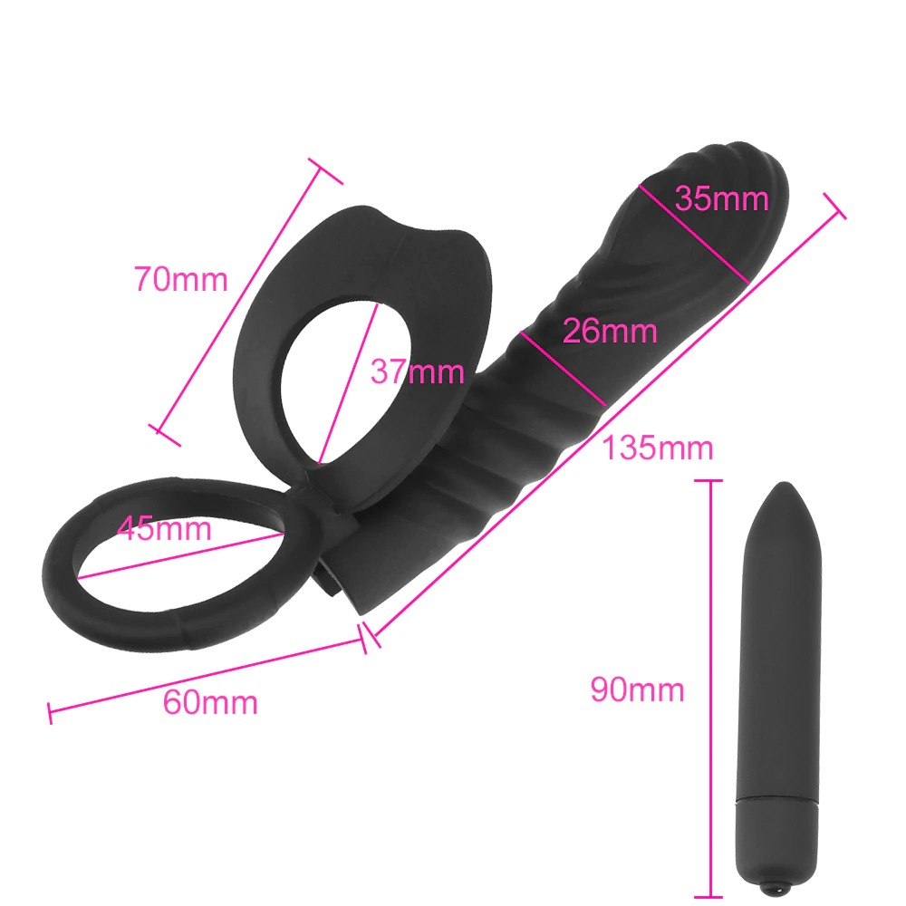 Double Penetration Vibrator Dildo / Adult Sex Toy for Couples - EVE's SECRETS