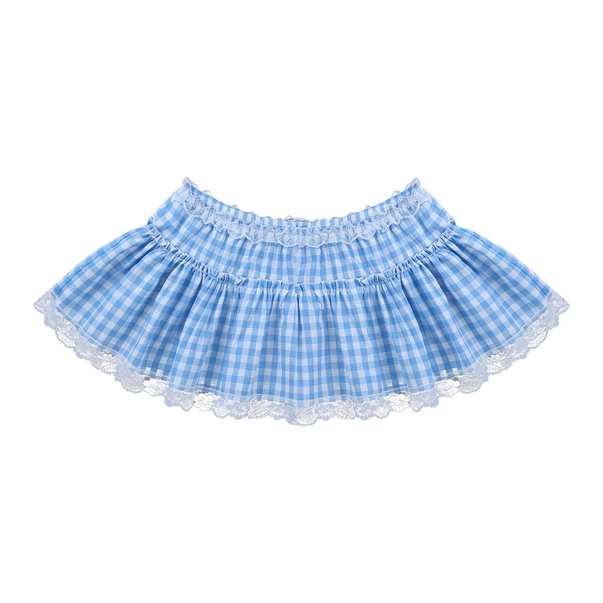 Elastic Waistband Short Skirt with Lace / Sexy Pleated A-Line Mini Skirt - EVE's SECRETS