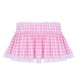 Elastic Waistband Short Skirt with Lace / Sexy Pleated A-Line Mini Skirt - EVE's SECRETS