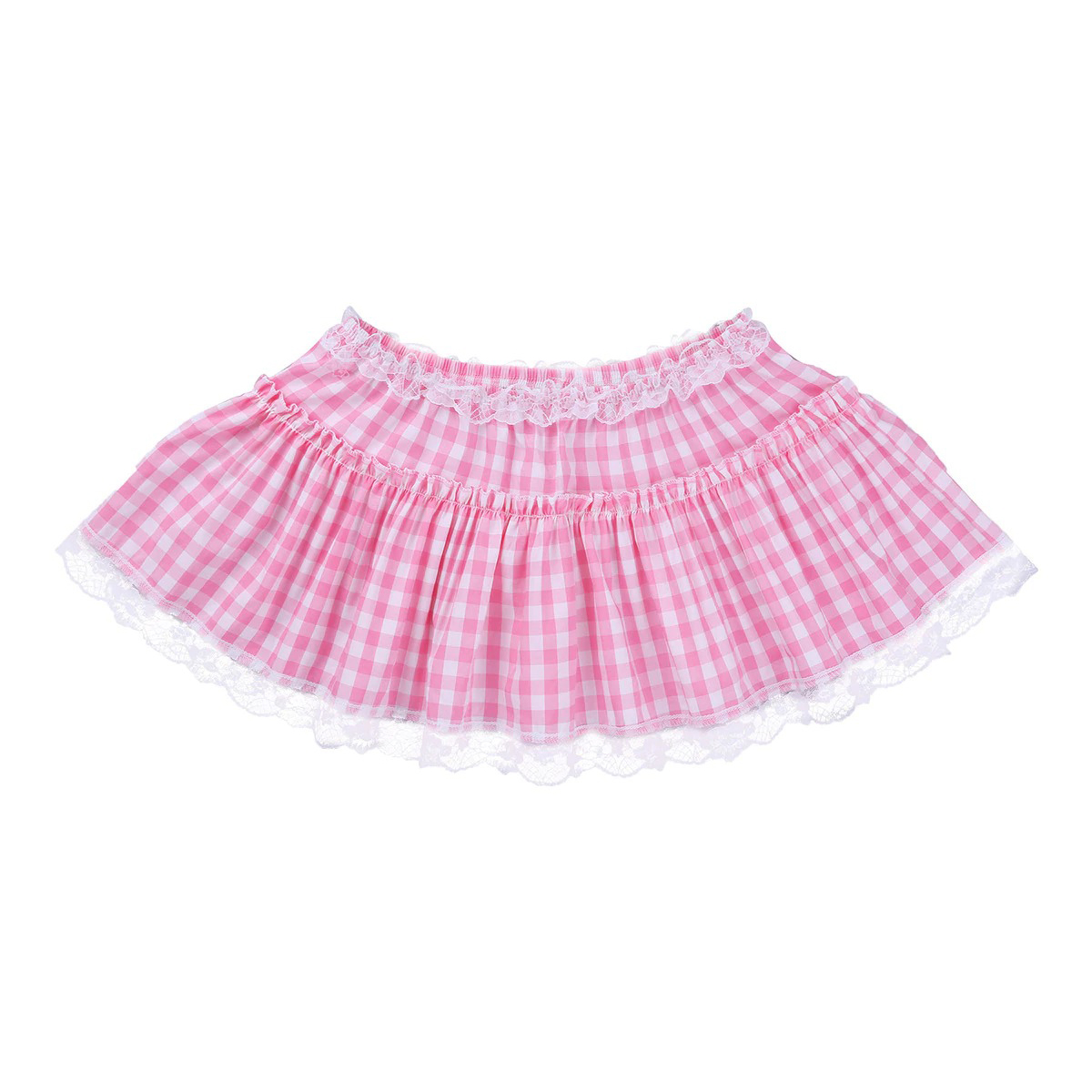 Elastic Waistband Short Skirt with Lace / Sexy Pleated A-Line Mini Skirt - EVE's SECRETS