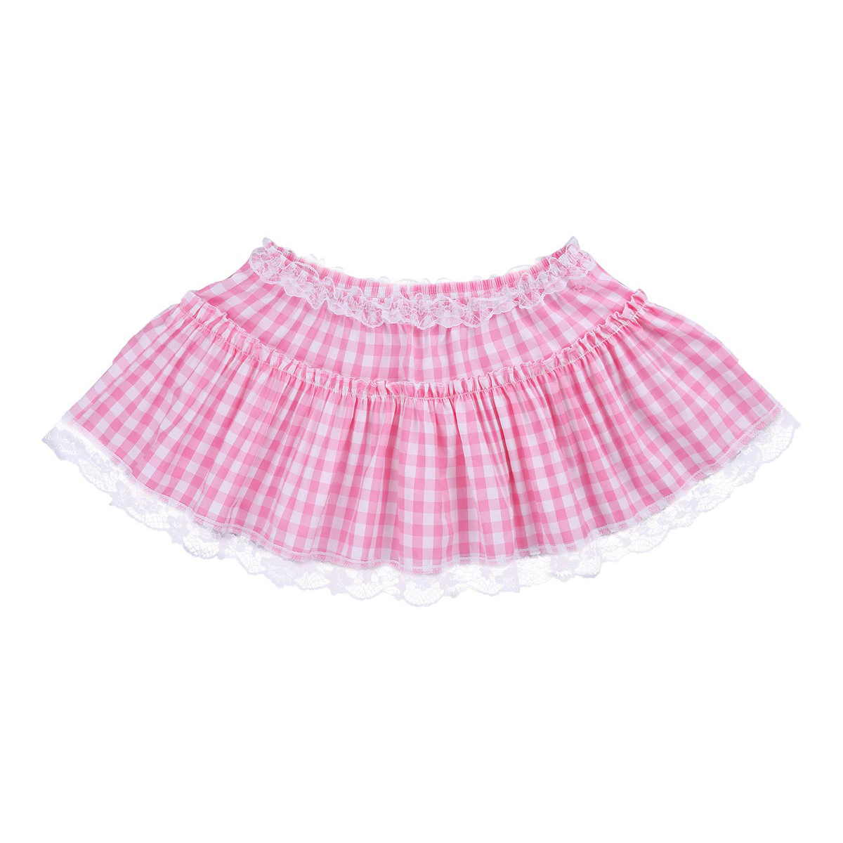 Elastic Waistband Short Skirt with Lace / Sexy Pleated A-Line Mini Skirt - EVE's SECRETS