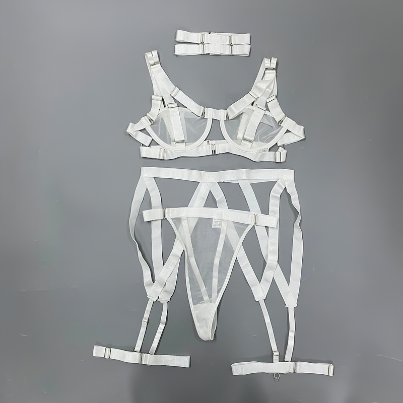 Women's Hollow Out Transparent Lingerie / Sexy 3-Piece Lace Brief Sets Underwear - EVE's SECRETS