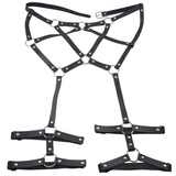 Erotic Adjustable PU Leather Body Harness / Sexy Women Chest Belt and Leg Harness - EVE's SECRETS
