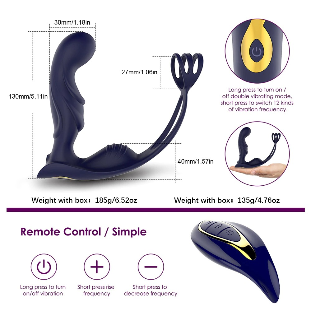 Erotic Anal Plug Vibrator With Remote Control / Male Prostate Massager / Sex Toys For Men - EVE's SECRETS