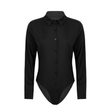 Erotic Female BodySuit with Turn-down Collar / Sexy Jumpsuit on Button for Ladies - EVE's SECRETS