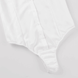 Erotic Female BodySuit with Turn-down Collar / Sexy Jumpsuit on Button for Ladies - EVE's SECRETS