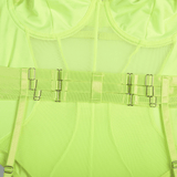 Erotic Female Halter Bodysuit / Fancy Transparent Lingerie With Garters / Sexy Body Outfits - EVE's SECRETS