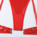 Erotic Female Halter Bodysuit / Fancy Transparent Lingerie With Garters / Sexy Body Outfits - EVE's SECRETS