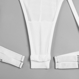 Erotic Female Halter Bodysuit / Fancy Transparent Lingerie With Garters / Sexy Body Outfits - EVE's SECRETS