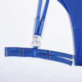 Erotic Female Halter Bodysuit / Fancy Transparent Lingerie With Garters / Sexy Body Outfits - EVE's SECRETS