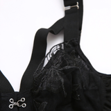 Erotic Lace Bodysuit with Ruffled for Women / Sexy Black Lingerie with Front Closure - EVE's SECRETS