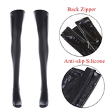 Erotic Latex High Stockings For Women / Aesthetic Female Lingerie For Pole Dance - EVE's SECRETS