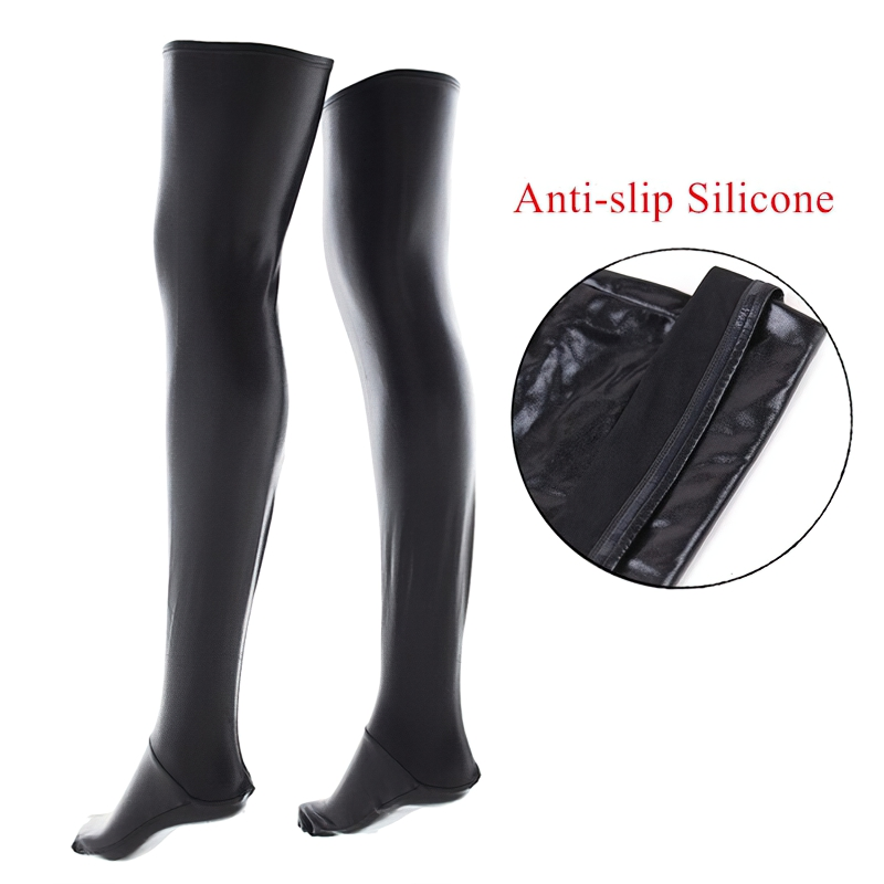 Erotic Latex High Stockings For Women / Aesthetic Female Lingerie For Pole Dance - EVE's SECRETS