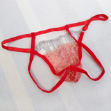 Erotic Men's Open Buttocks Panties / Male Underwear With Floral Lace and Chains - EVE's SECRETS