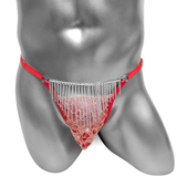 Erotic Men's Open Buttocks Panties / Male Underwear With Floral Lace and Chains - EVE's SECRETS