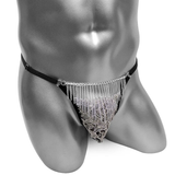 Erotic Men's Open Buttocks Panties / Male Underwear With Floral Lace and Chains - EVE's SECRETS