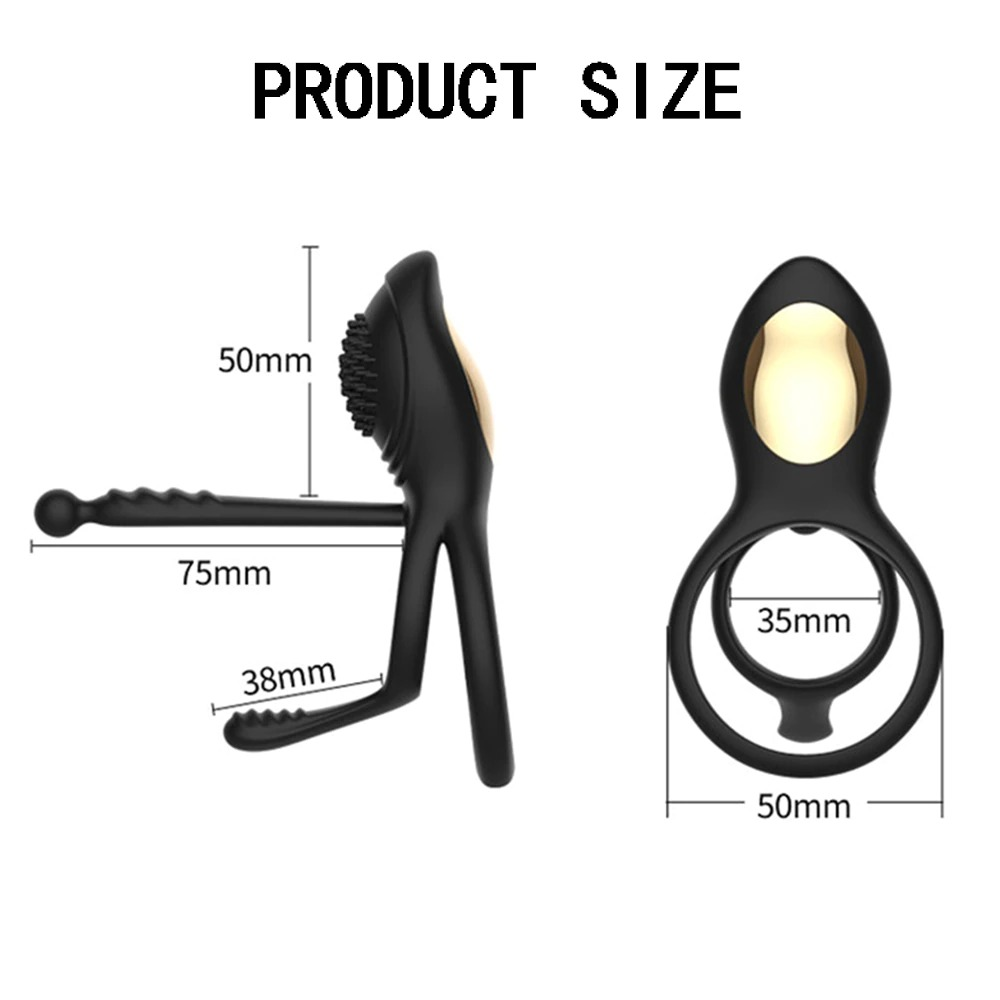 Erotic Penis Double Rings Vibrator / Wireless Stimulator Cockrings for Delay Ejaculation / Male Sex Toys - EVE's SECRETS