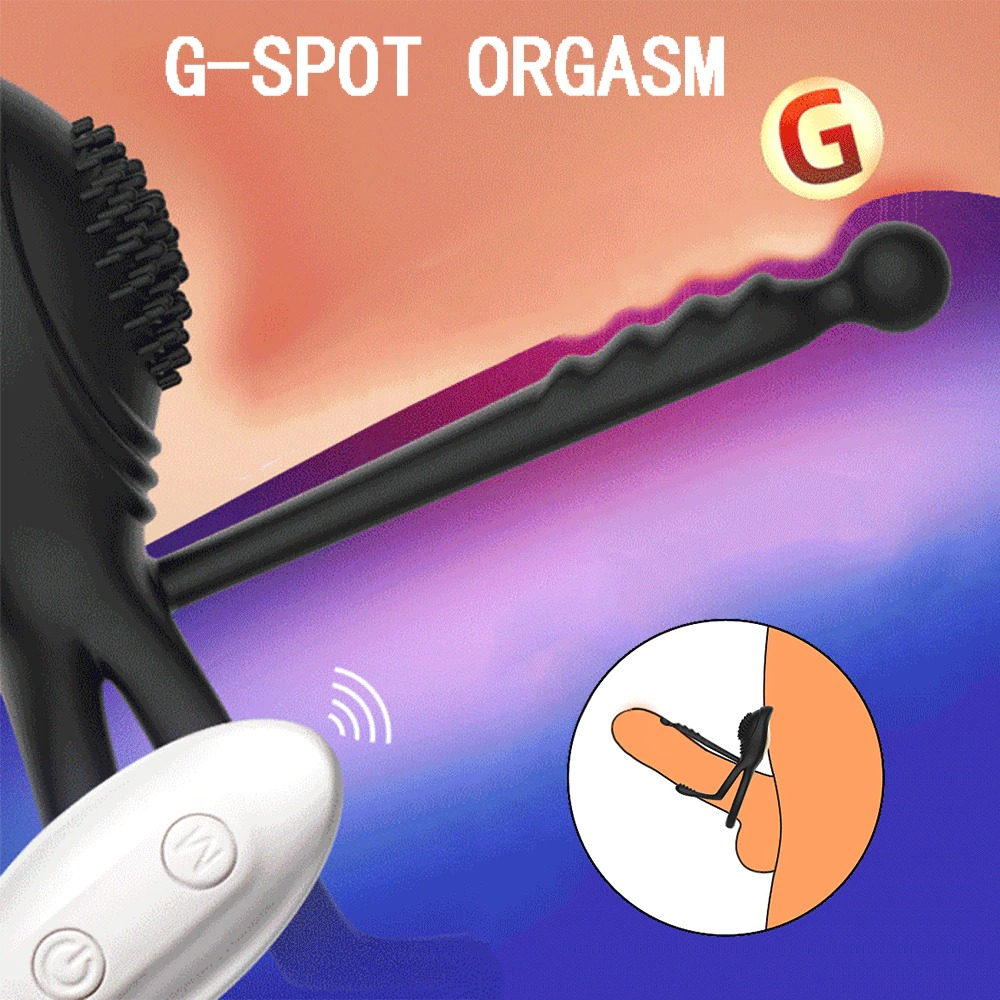 Erotic Penis Double Rings Vibrator / Wireless Stimulator Cockrings for Delay Ejaculation / Male Sex Toys - EVE's SECRETS