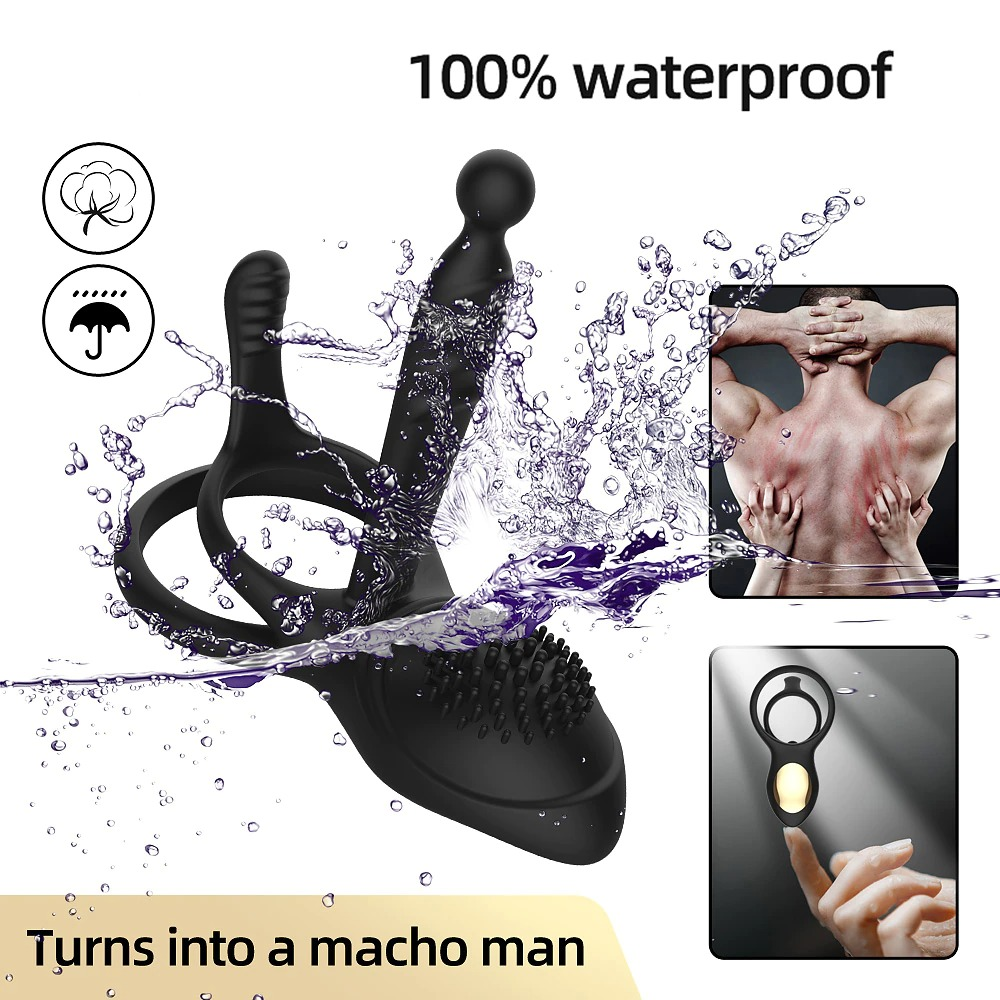 Erotic Penis Double Rings Vibrator / Wireless Stimulator Cockrings for Delay Ejaculation / Male Sex Toys - EVE's SECRETS