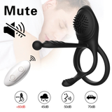 Erotic Penis Double Rings Vibrator / Wireless Stimulator Cockrings for Delay Ejaculation / Male Sex Toys - EVE's SECRETS