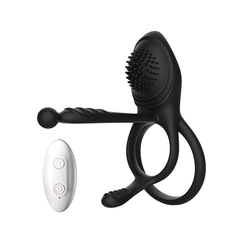 Erotic Penis Double Rings Vibrator / Wireless Stimulator Cockrings for Delay Ejaculation / Male Sex Toys - EVE's SECRETS
