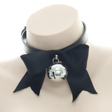 Collier tour de cou érotique en cuir PU pour dames / contraintes de bondage sexy avec nœud