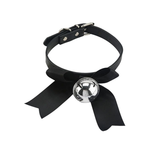 Erotic PU Leather Choker Collar for Ladies / Sexy Bondage Restraints with Bow - EVE's SECRETS