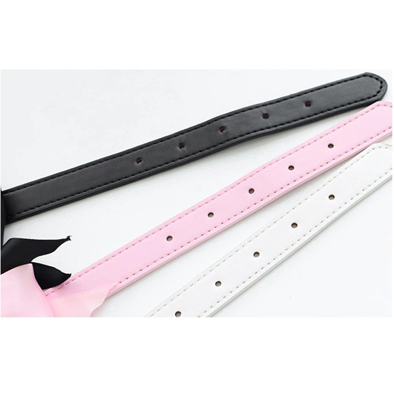 Erotic PU Leather Choker Collar for Ladies / Sexy Bondage Restraints with Bow - EVE's SECRETS
