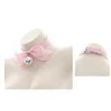 Erotic PU Leather Choker Collar for Ladies / Sexy Bondage Restraints with Bow - EVE's SECRETS