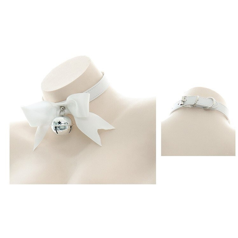Erotic PU Leather Choker Collar for Ladies / Sexy Bondage Restraints with Bow - EVE's SECRETS