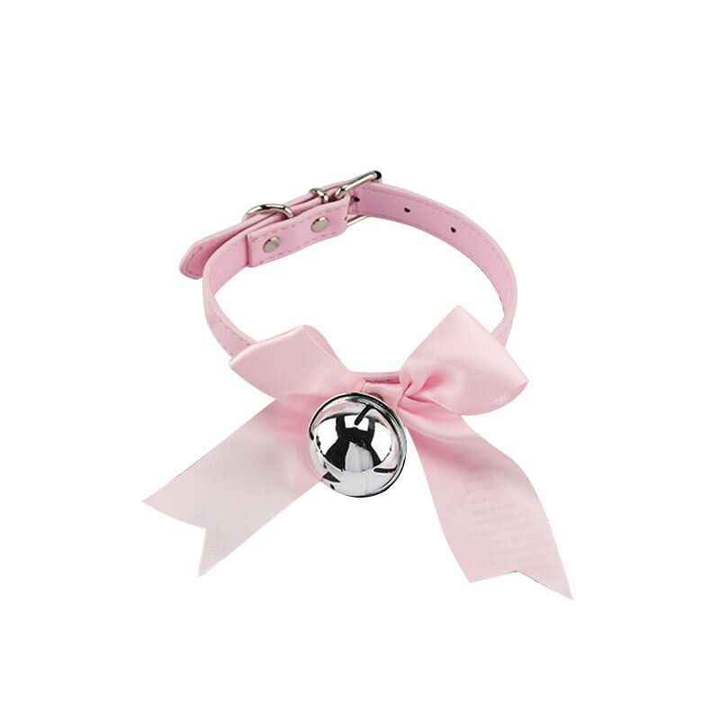 Erotic PU Leather Choker Collar for Ladies / Sexy Bondage Restraints with Bow - EVE's SECRETS