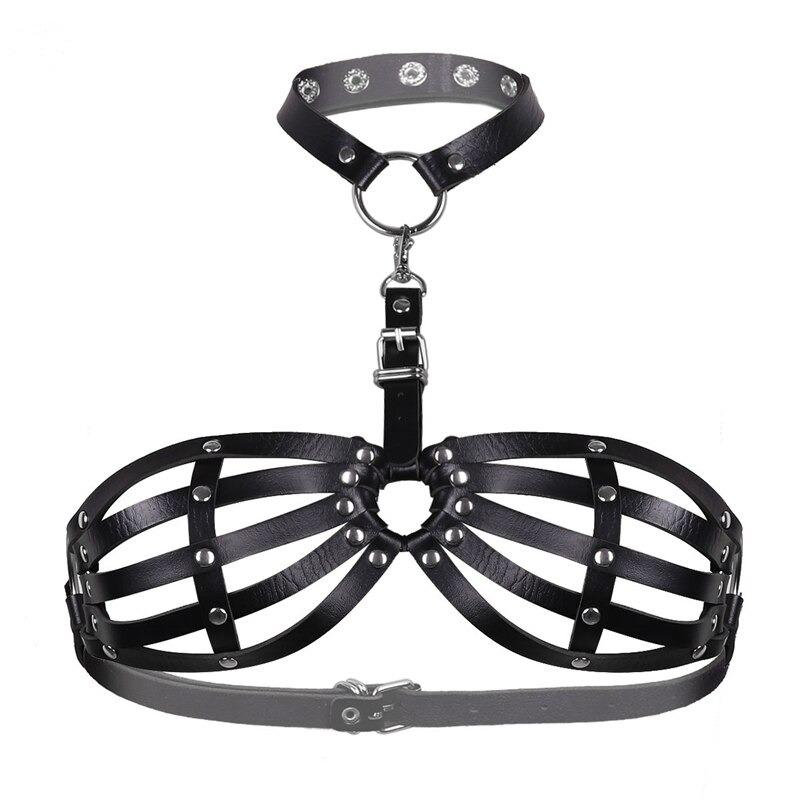 Erotic Waistband Sexy Leather Bra Harness Bondage / Bra Garter Body Cage Straps Belts For Women - EVE's SECRETS