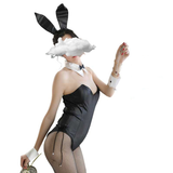 Erotischer Damen-Body mit sexy Hasenschwanz / Kaninchenkostüm mit langen Ohren für Erwachsene