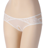 Erotic Women's Open Crotch Low Waist Panties / Sexy Female Lace Underwear with Bow - EVE's SECRETS