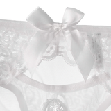 Erotic Women's Open Crotch Low Waist Panties / Sexy Female Lace Underwear with Bow - EVE's SECRETS