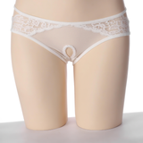 Erotic Women's Open Crotch Low Waist Panties / Sexy Female Lace Underwear with Bow - EVE's SECRETS