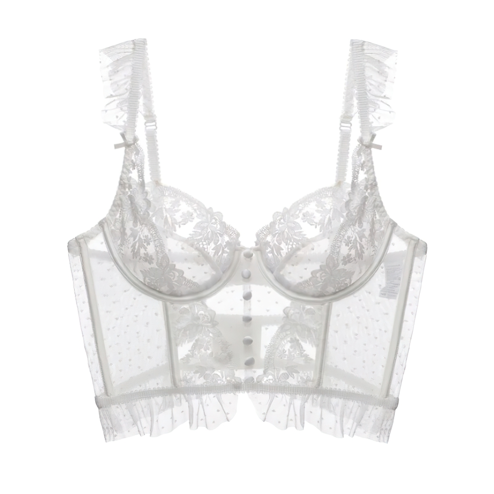 Erotic Women's Ruffle Sleeve Lace Crop Top / Sexy Ladies Transparent Backless Tops - EVE's SECRETS
