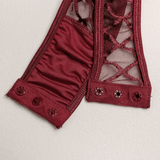Erotic Women's Sensual Bodysuit With Chain / Sexy Crotchless Transparent Lace Lingerie - EVE's SECRETS