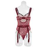 Erotic Women's Sensual Bodysuit With Chain / Sexy Crotchless Transparent Lace Lingerie - EVE's SECRETS