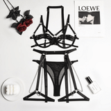 Exotic Hollow Out Lingerie Set / Women's Sexy Outfit 3-Pieces / Luxury Sissy Erotic Underwear - EVE's SECRETS